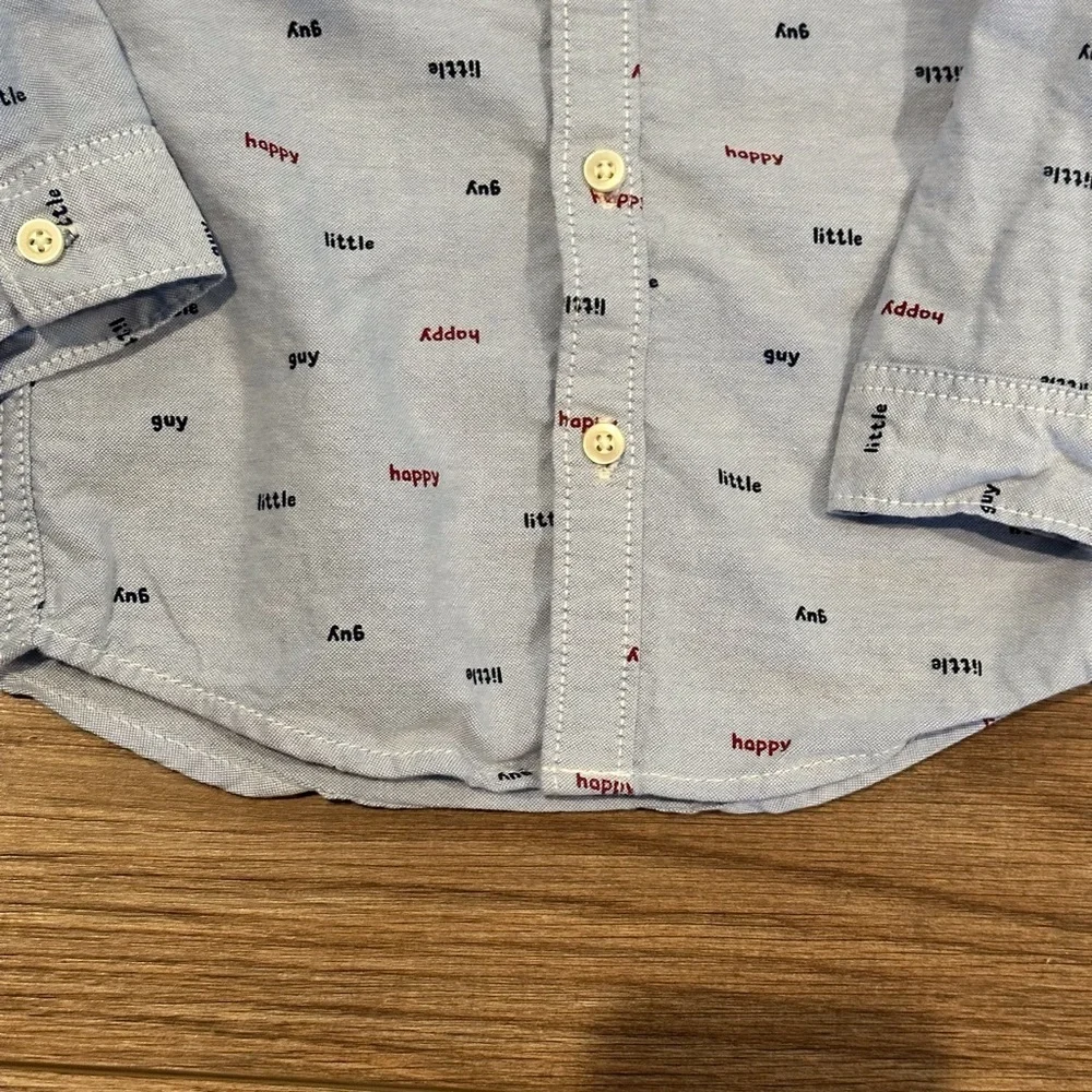Bundle of 2 toddler boys blue button down collared shirts size 24 months